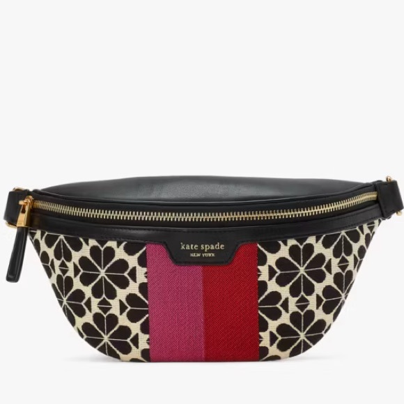 Kate Spade Spade Flower Jacquard Stripe Medium Belt Bag NEW - Picture 2 of 7